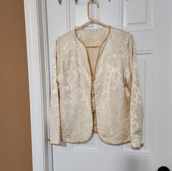 Vintage Jacket, Brocade Fabric, lined, handmade - Picture 5 of 8